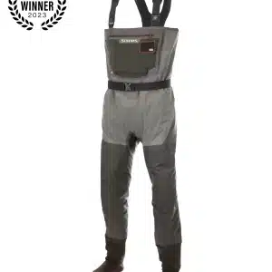 The award winning Simms G3 Guide waders from the front